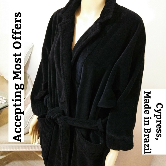 cyprus Other - Cypress, Black Cotton Luxury Robe Sz  Lg